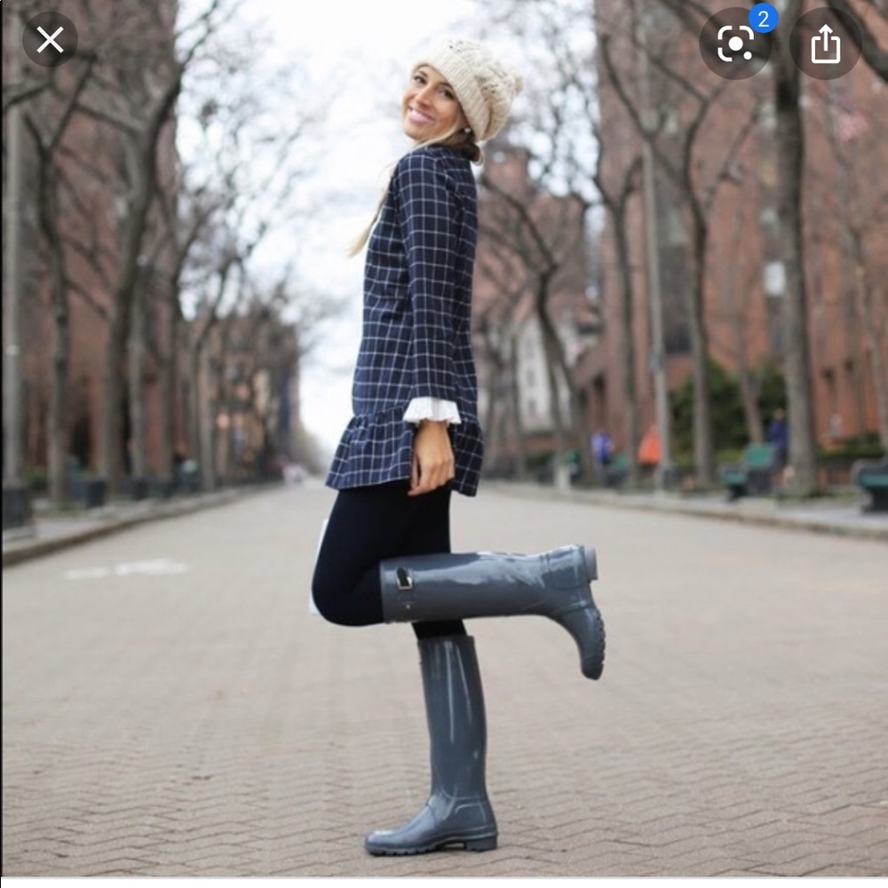 Hunter gray rain boots